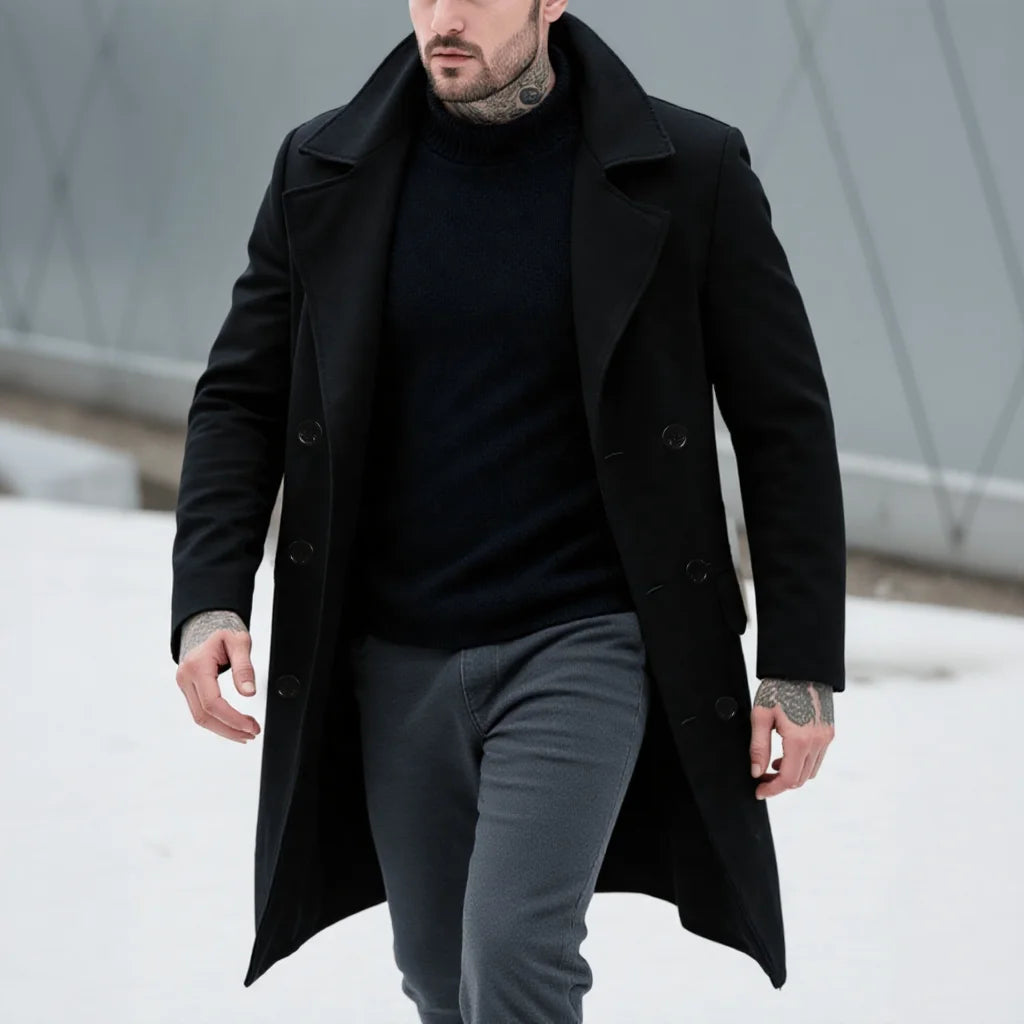 Abrigo de lana doble botonadura – elegante y cálido