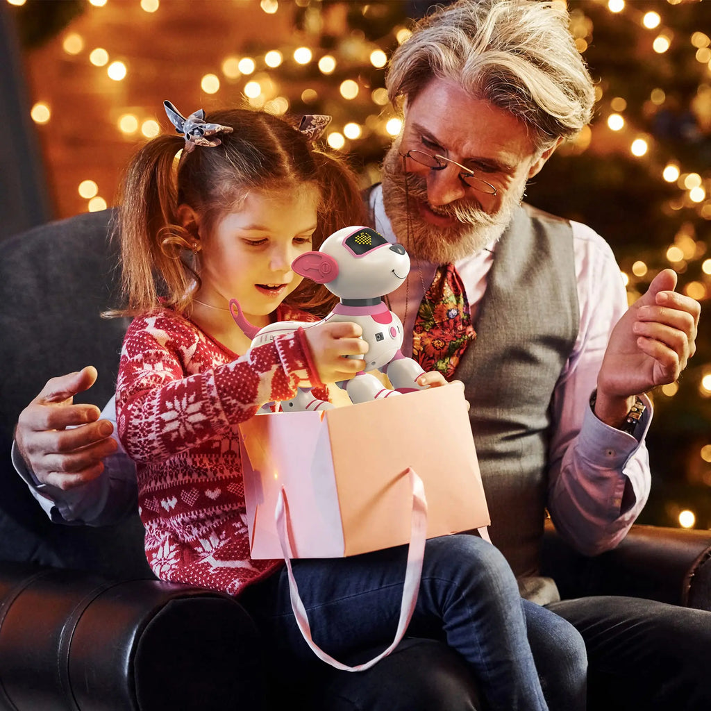 Perro Robot Inteligente con Control Remoto - Canta, Baila y Sigue - Acrobacias Smart - Música Interactiva - Cachorro Programable - Regalo para Niños