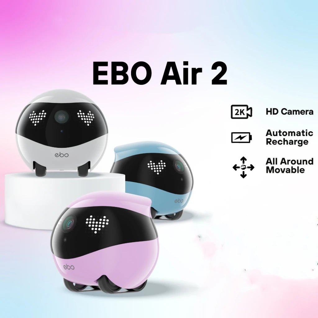 Robot Enabot EBO AIR2 Inteligente con IA - Cámara Inalámbrica - Monitoreo Remoto - Compañero de Mascotas - Control en Tiempo Real - Regalo Personalizado