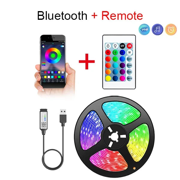 Tira LED Bluetooth SMD 5050 – control remoto APP, flexible y para decoración