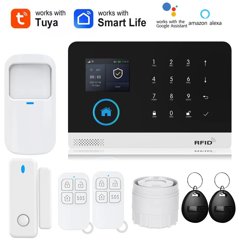 Sirena inteligente solar para hogar – sistema de alarma Tuya WiFi GSM con sensor PIR