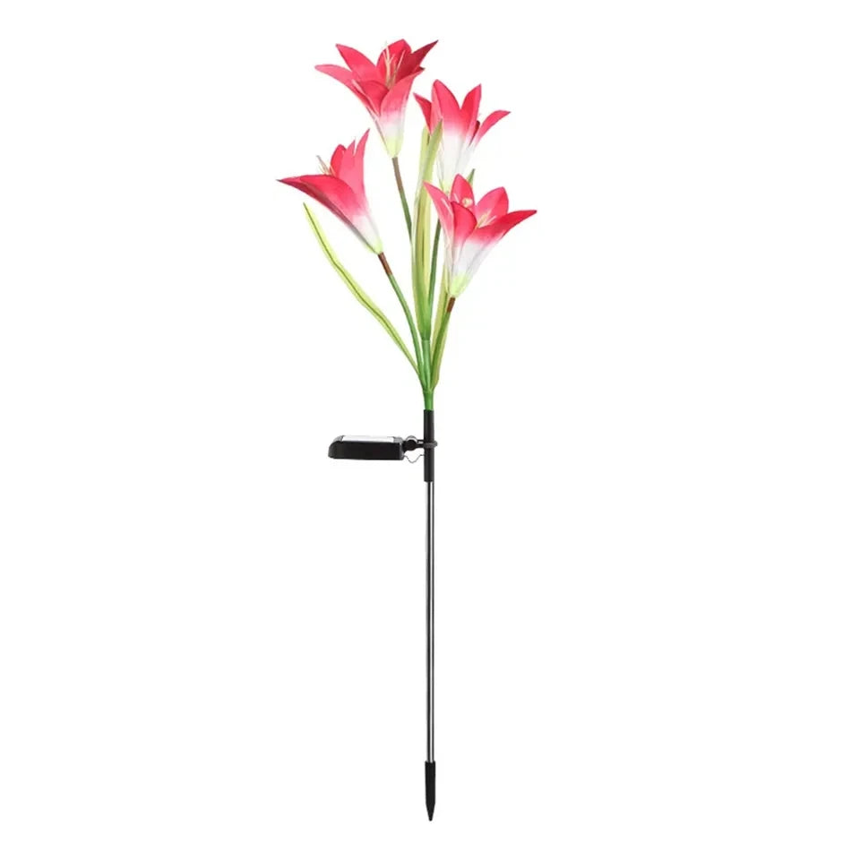 Luz solar exterior Lily Flower – impermeable IP65 para jardín y caminos