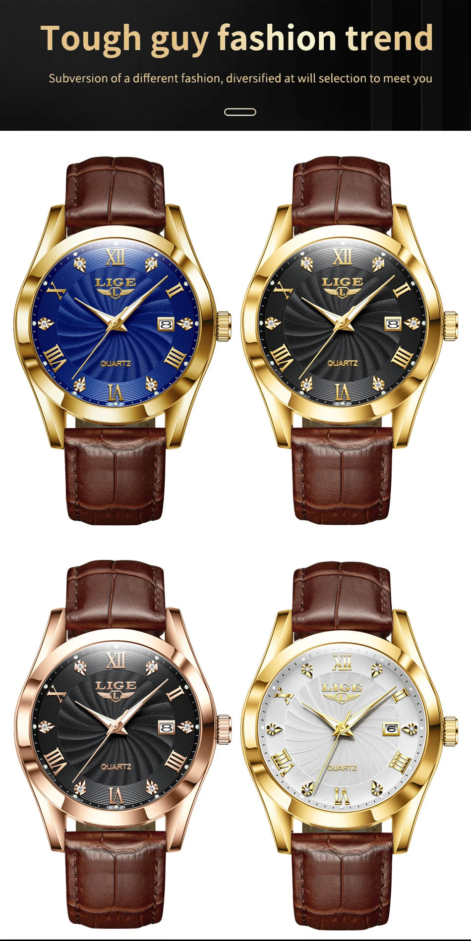 Reloj mujer LIGE – elegante, deportivo y resistente al agua