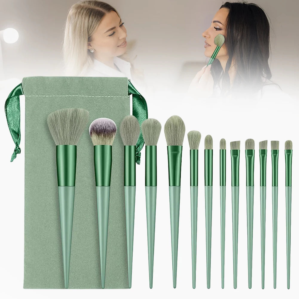 Set profesional de 13 pinceles de maquillaje – ultra suaves y portátiles con estuche