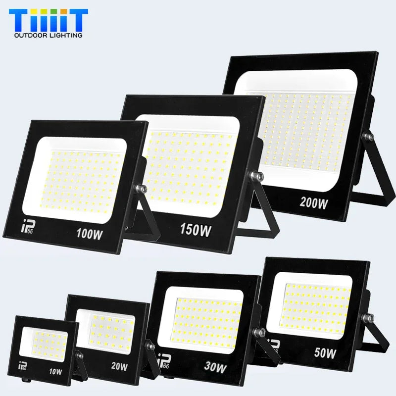 Reflector LED exterior IP66 – múltiples potencias para jardín y entrada