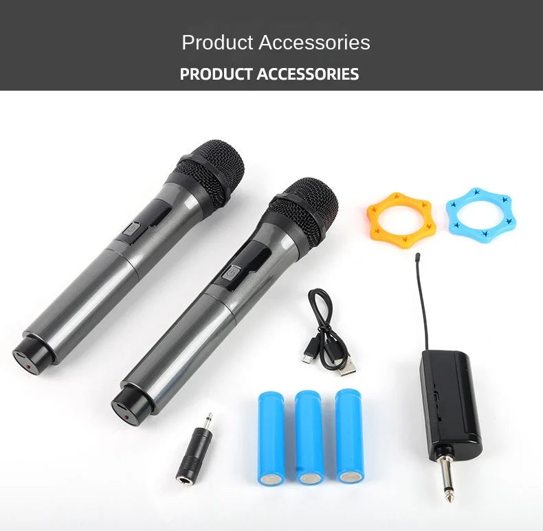 Micrófono inalámbrico UHF de 2 canales – profesional para karaoke y eventos