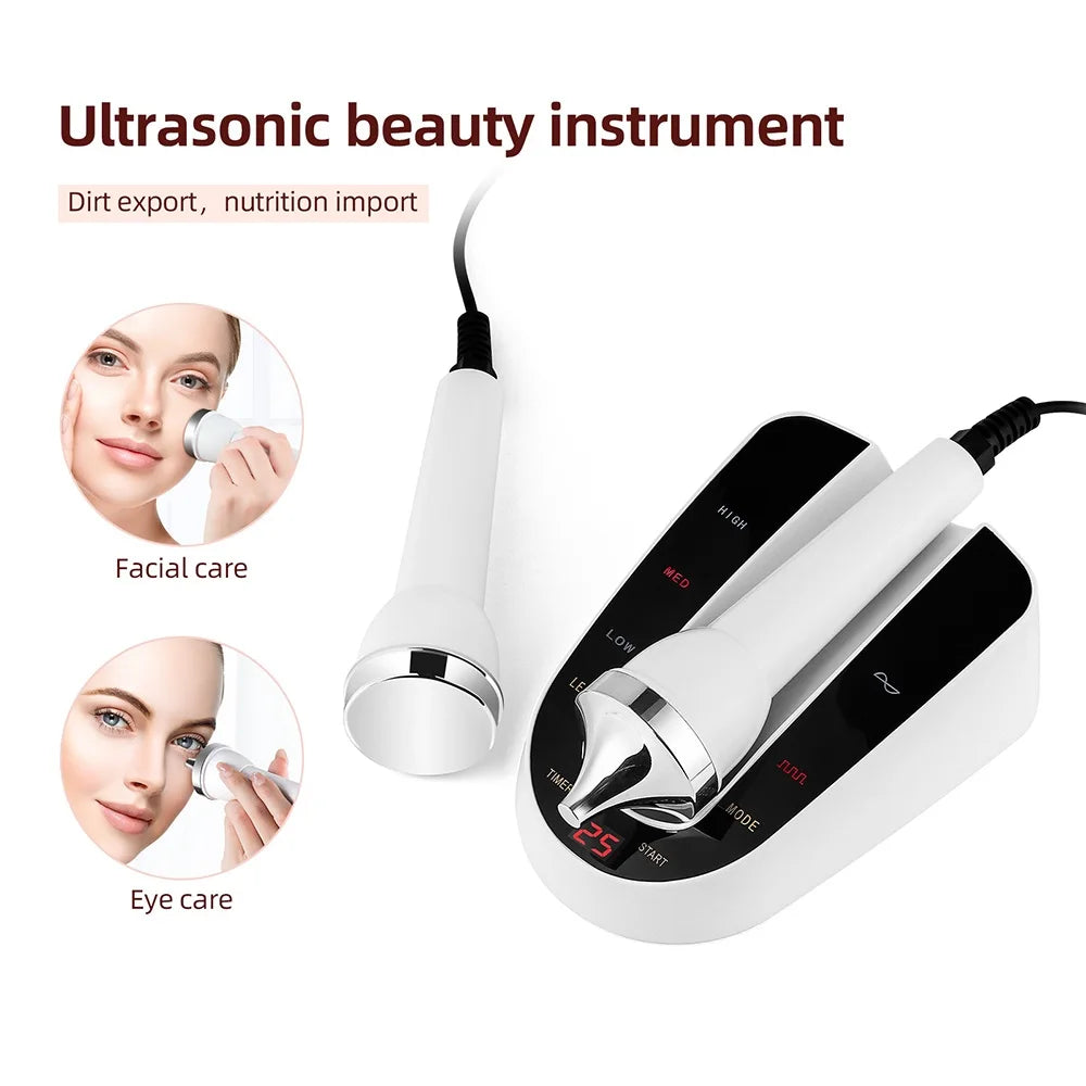 Máquina de cuidado facial ultrasónica – masajeador anti-edad para piel y ojos