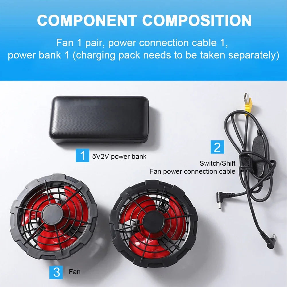 Chaleco Refrigerante con Ventiladores USB - 3 Velocidades Ropa Aire Acondicionado Transpirable