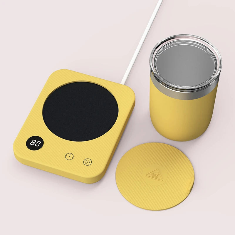 Calentador de Tazas NUEVO - Posavasos Calentador - Temperatura Constante - Placa Caliente Eléctrica - Set para Leche, Té, Agua - Hogar y Oficina - Regalo Perfecto