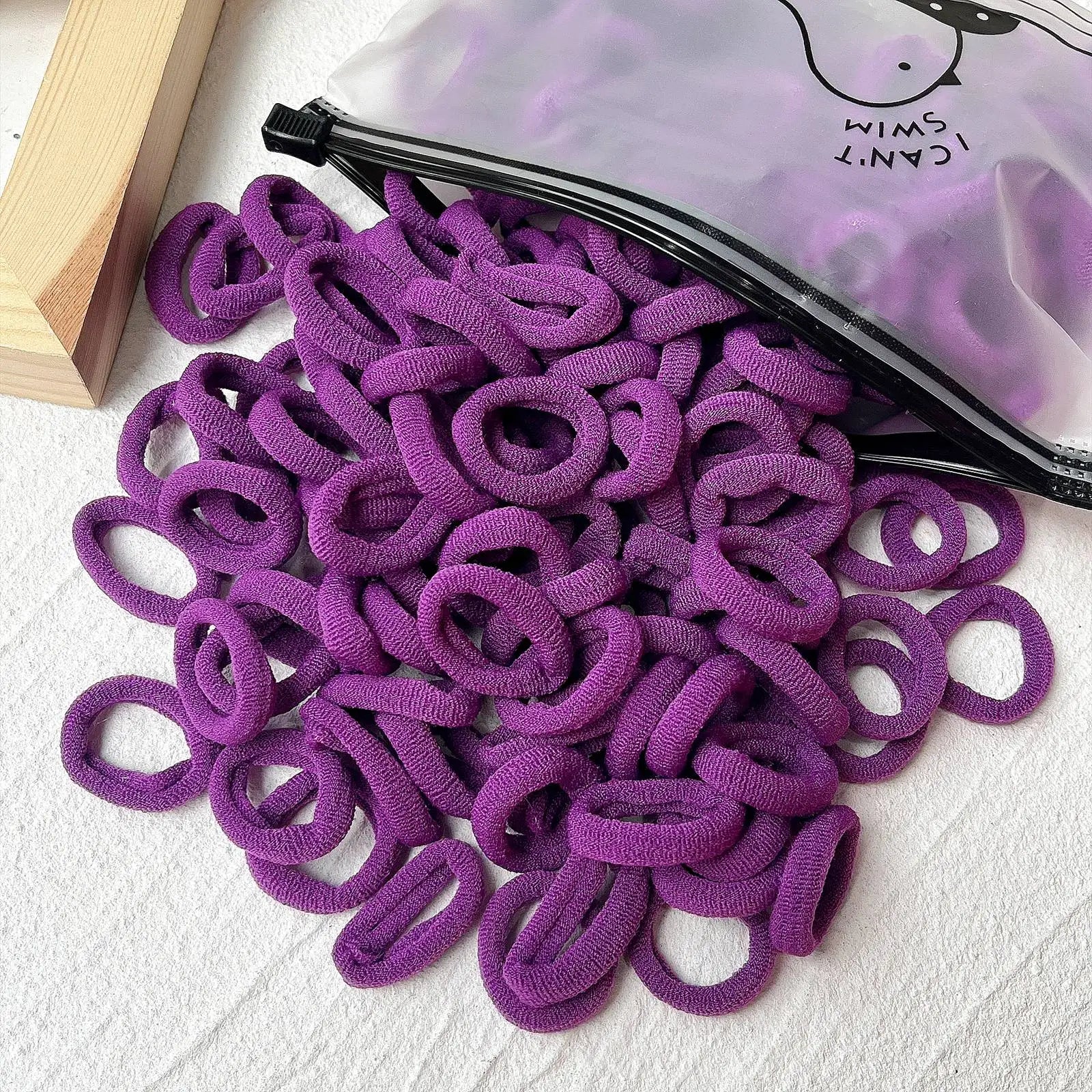 Set de 20/50 ligas elásticas para cabello – scrunchies y bandas de colores para niñas
