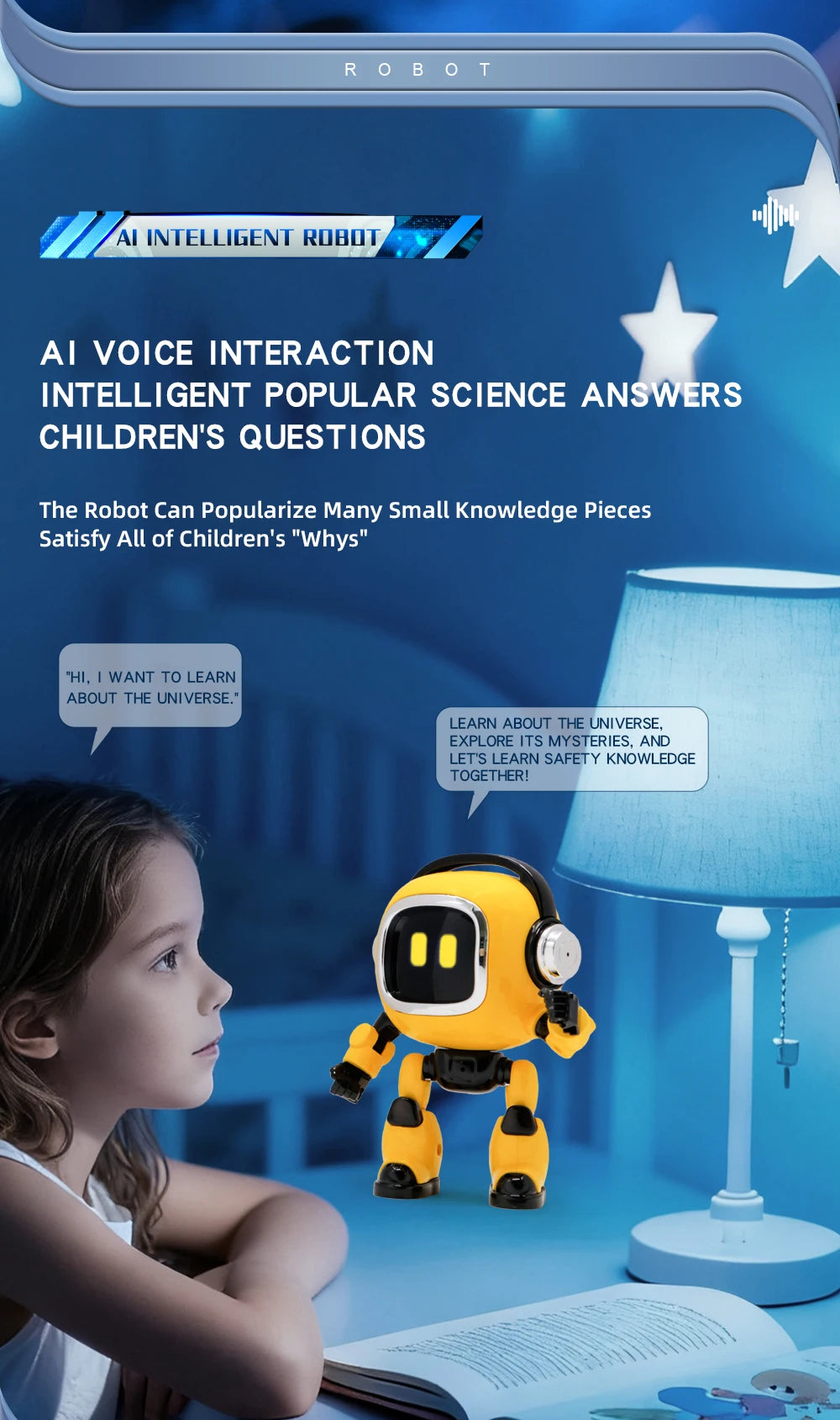 Robot DeepSeek AI Smart para Niños - Diálogo Interactivo por Voz - Juguete Educativo de Escritorio con Conversación Inteligente