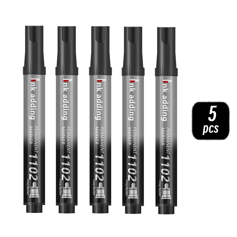 Set marcador permanente 2mm – tinta roja, azul y negra, punta fina y rápido secado