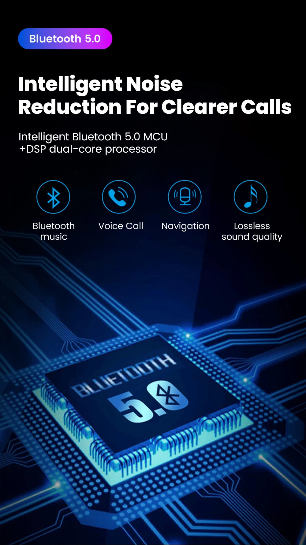 Cargador de auto inalámbrico con transmisor FM – manos libres, Bluetooth y doble puerto USB