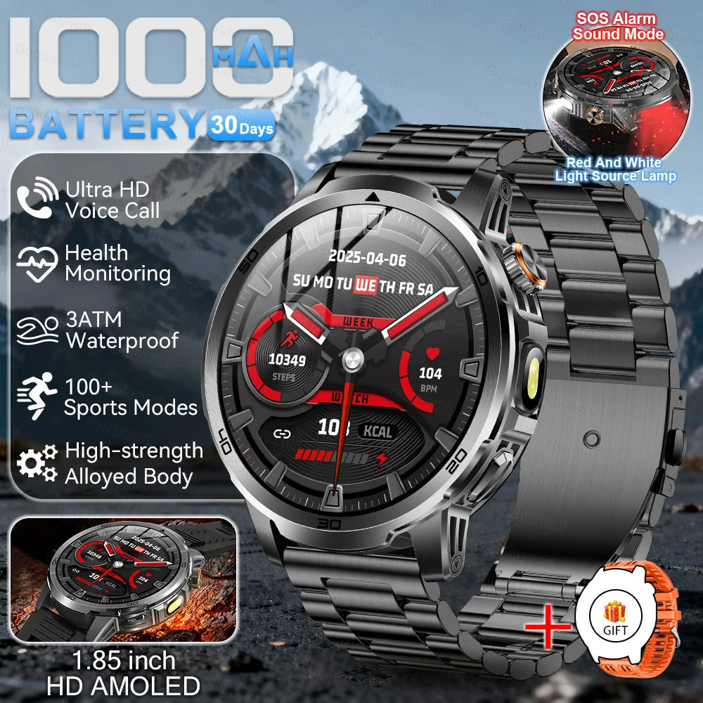 Smartwatch militar T-Rex 3 – pantalla AMOLED 466x466, batería 1000mAh y linterna