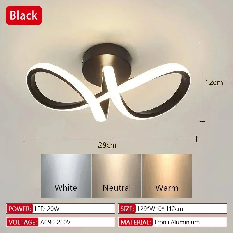 Lámpara de techo minimalista – candelabro moderno con 3 colores para dormitorio y comedor