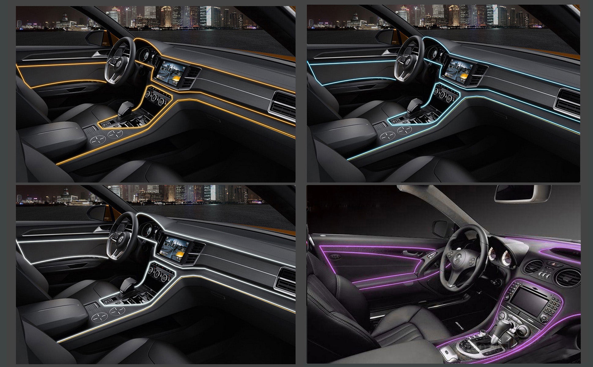 Tira LED interior para auto 5M – luz ambiental flexible y neón USB para decoración