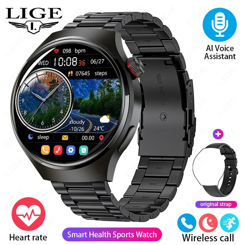 Smartwatch LIGE nuevo – pantalla HD 360*360, monitor de salud y llamadas Bluetooth