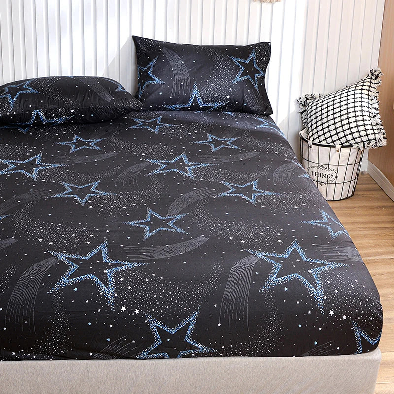 Sábana ajustable estampada – protector de colchón transpirable 90x200cm