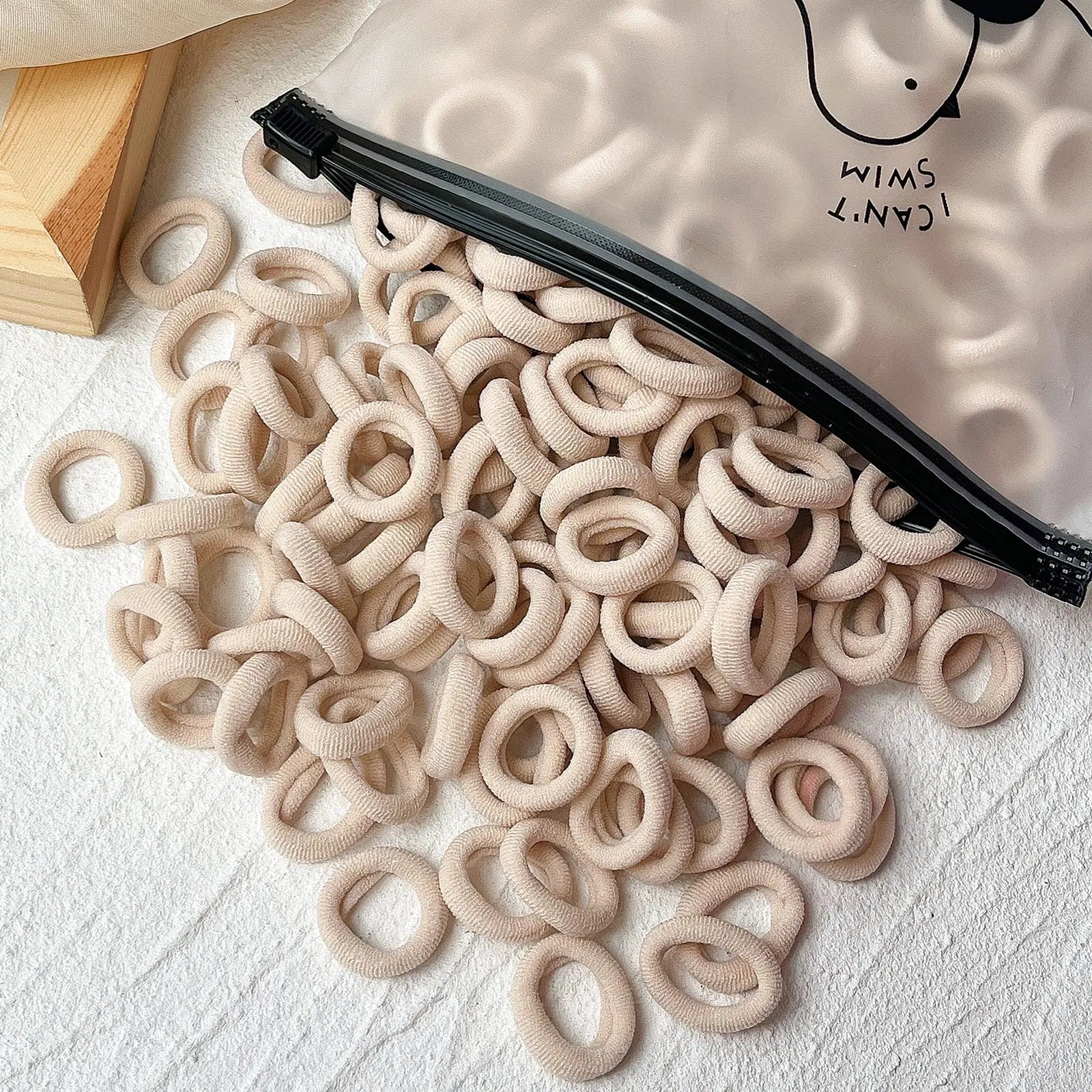 Set de 20/50 ligas elásticas para cabello – scrunchies y bandas de colores para niñas