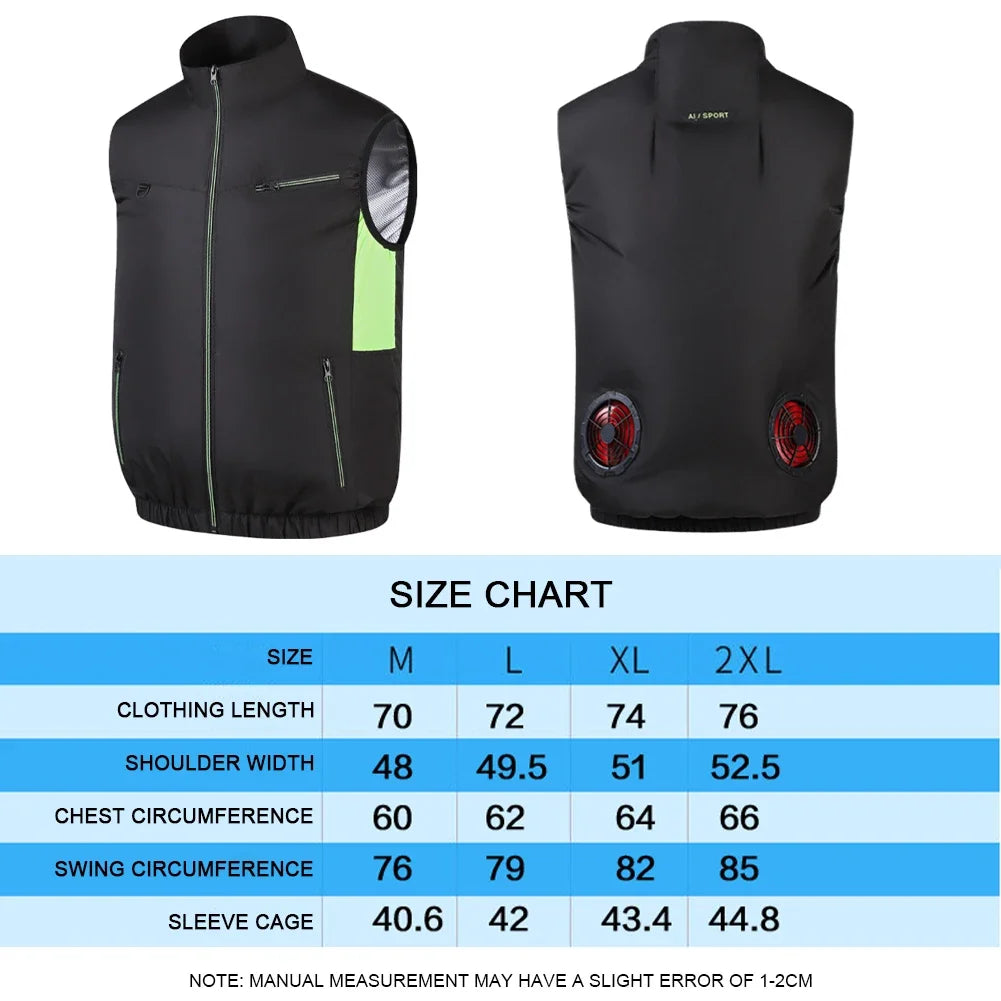 Chaleco Refrigerante con Ventiladores USB - 3 Velocidades Ropa Aire Acondicionado Transpirable