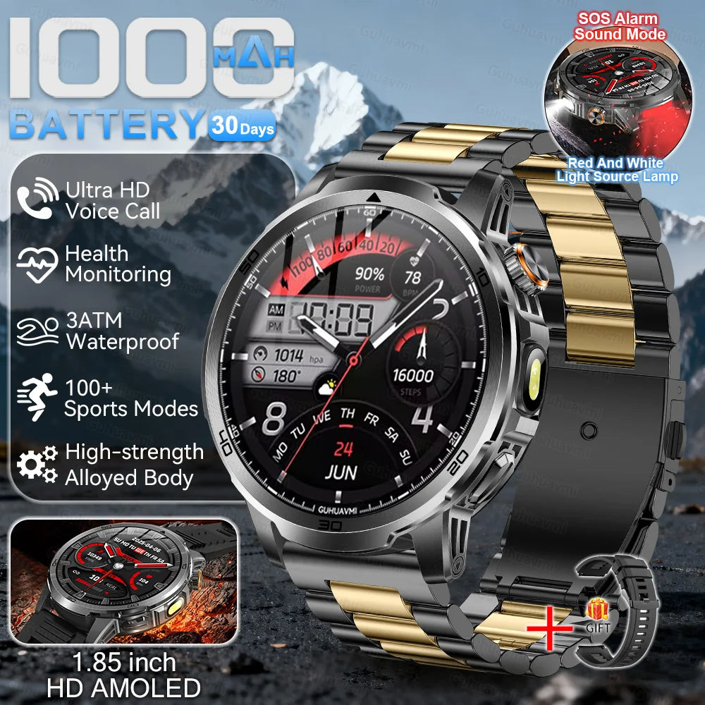 Smartwatch militar T-Rex 3 – pantalla AMOLED 466x466, batería 1000mAh y linterna