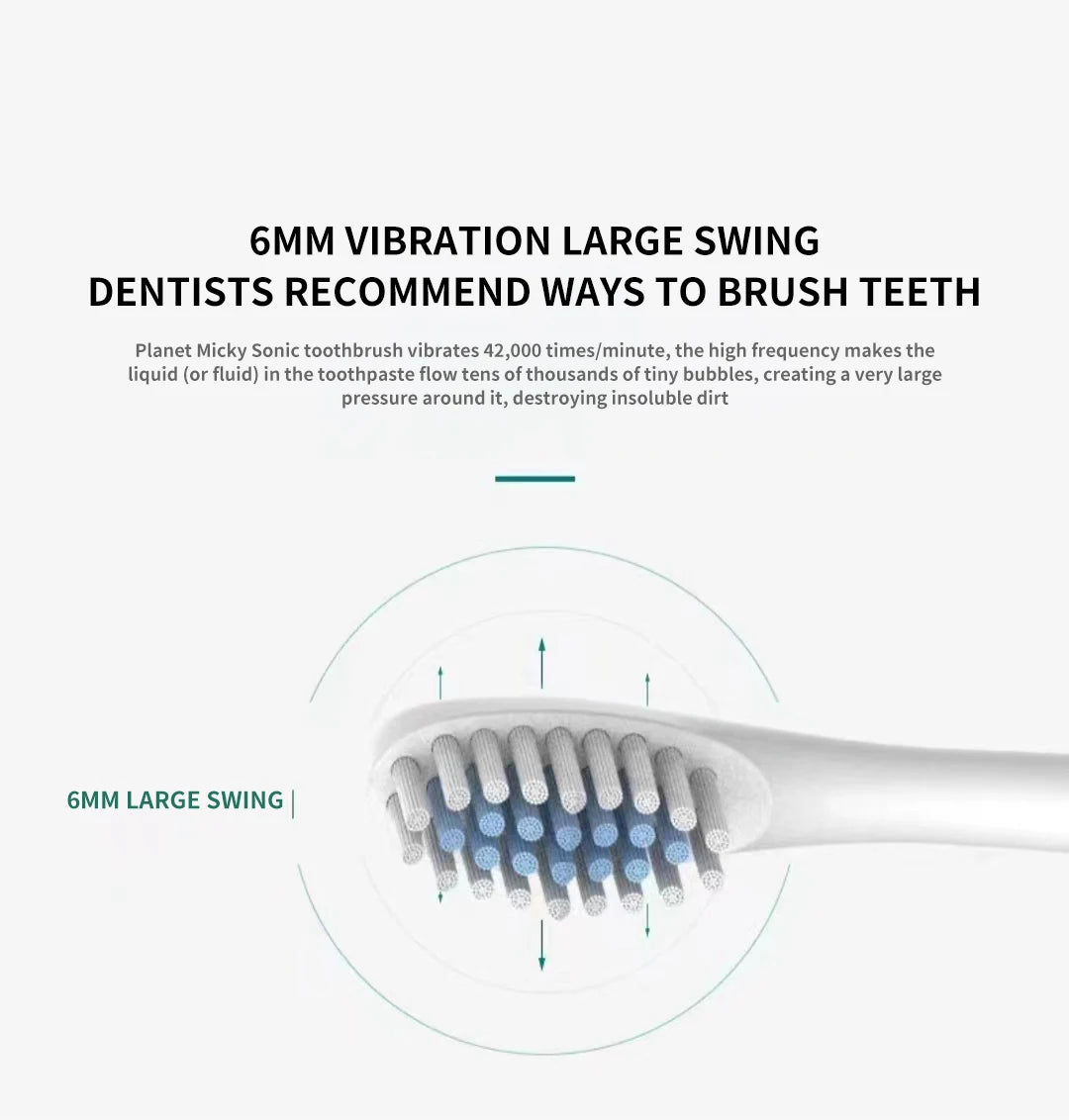 Cepillo eléctrico Sonic para adultos – recargable USB, impermeable IPX7 y 6 modos de limpieza