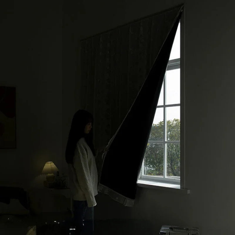 Cortinas blackout para living – bordado en tul, autoadhesivas y modernas