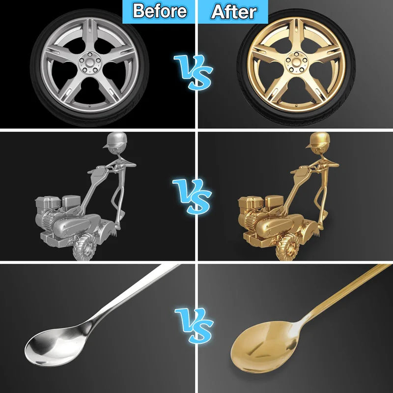 Set marcador espejo cromado – pintura reflectante DIY en dorado y plata