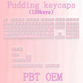 Set de keycaps PBT OEM – 129 teclas transparentes estilo pudding para teclado mecánico