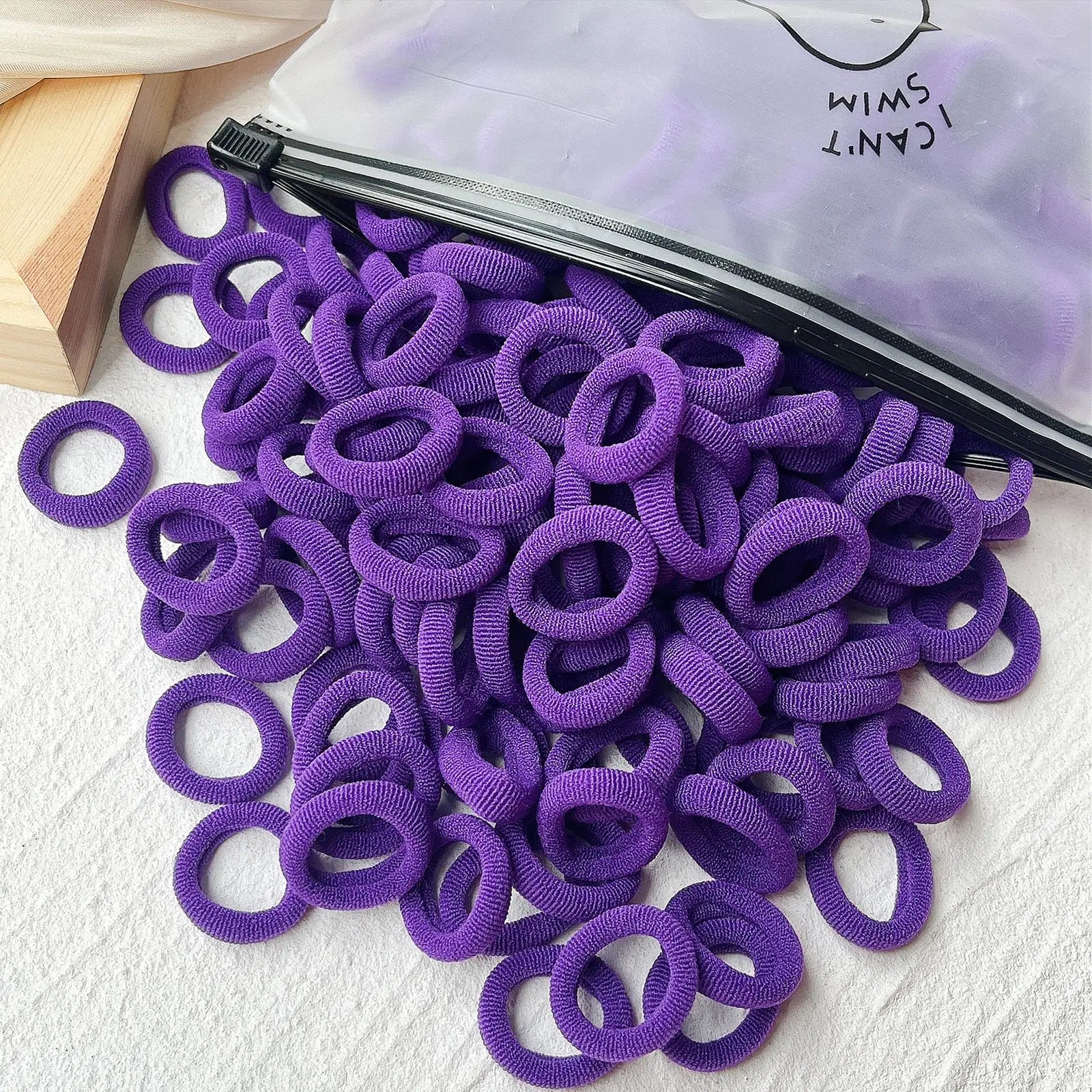 Set de 20/50 ligas elásticas para cabello – scrunchies y bandas de colores para niñas
