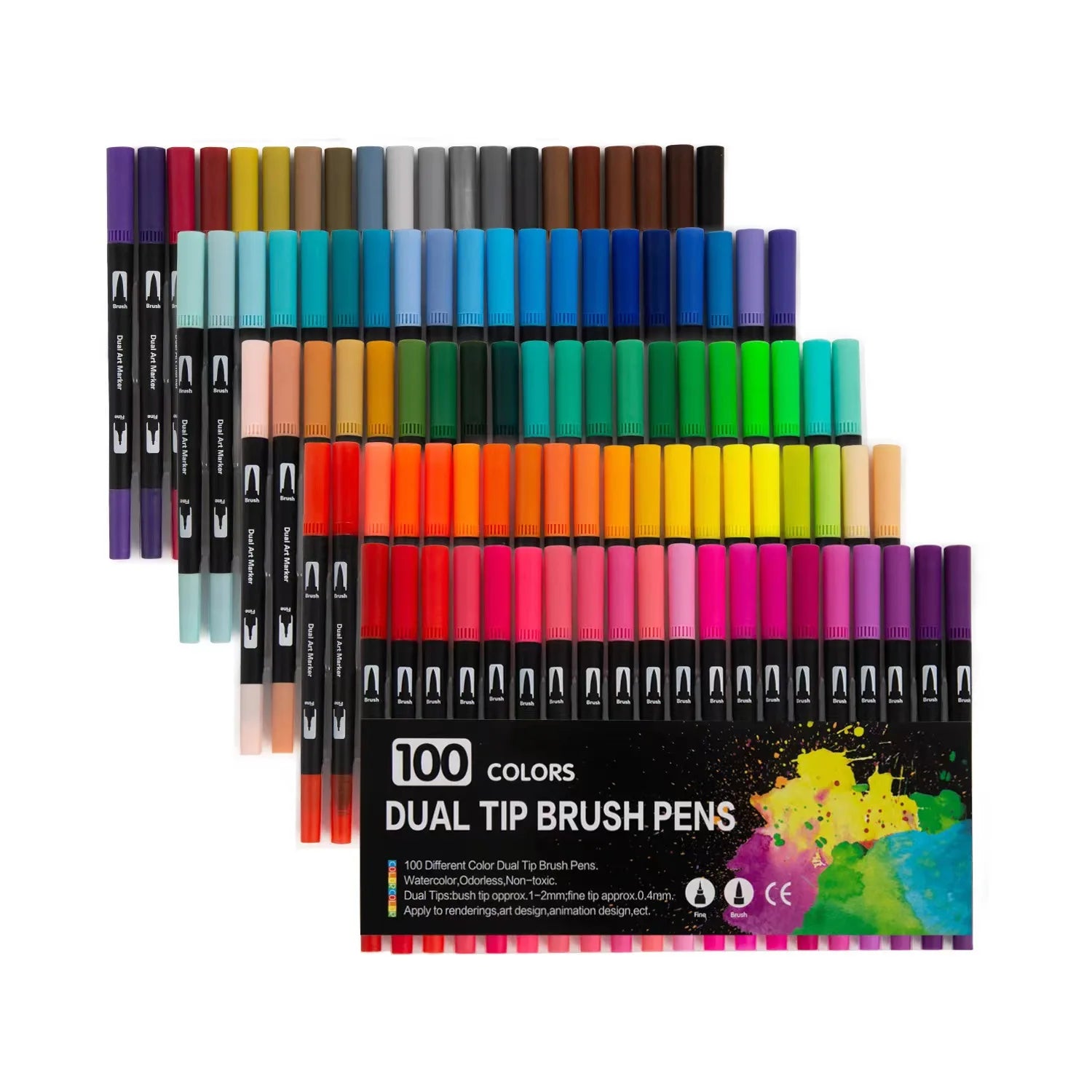 Set de marcadores acuarela – 12 a 120 colores, doble punta y fineliner