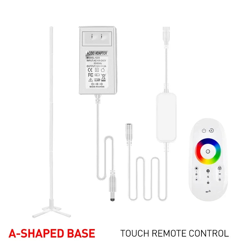 Lámpara de pie Tuya RGB – 160cm, control remoto y ambiente moderno