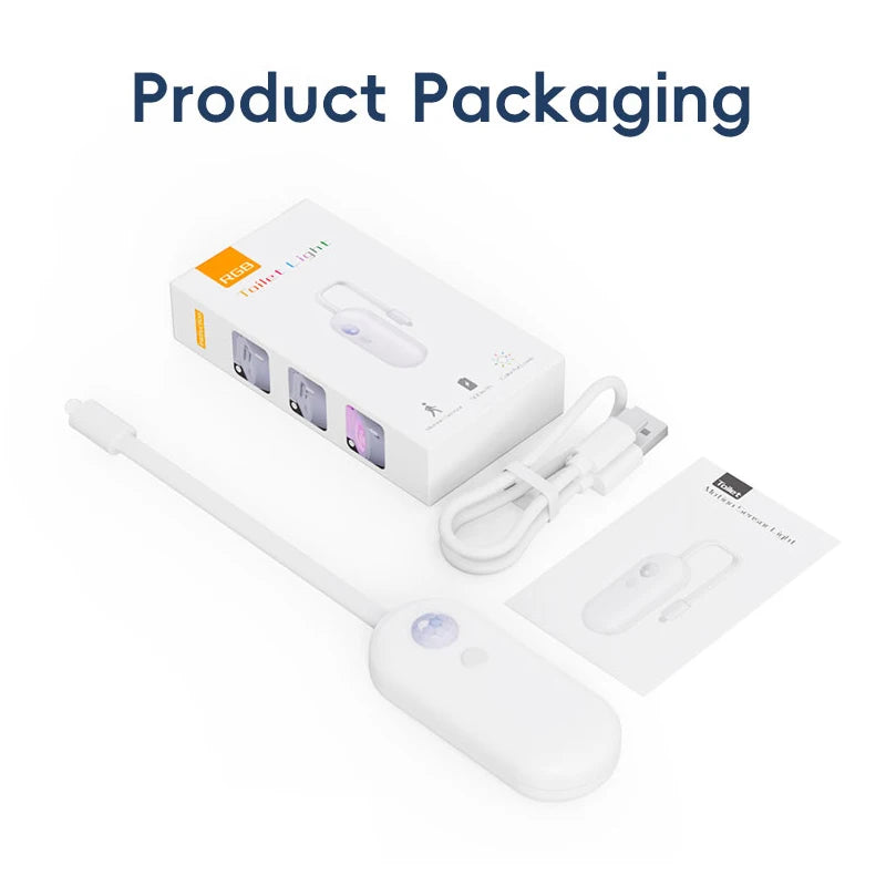 Luz Inteligente para Inodoro con Sensor de Movimiento - Recargable USB - LED RGB - Luz Nocturna para Baño