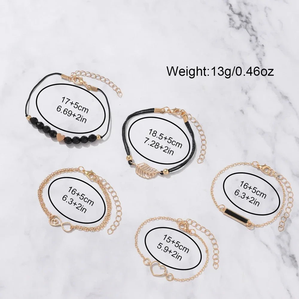 Set de relojes analógicos de cuero para mujer – 6 piezas de moda con cuarzo
