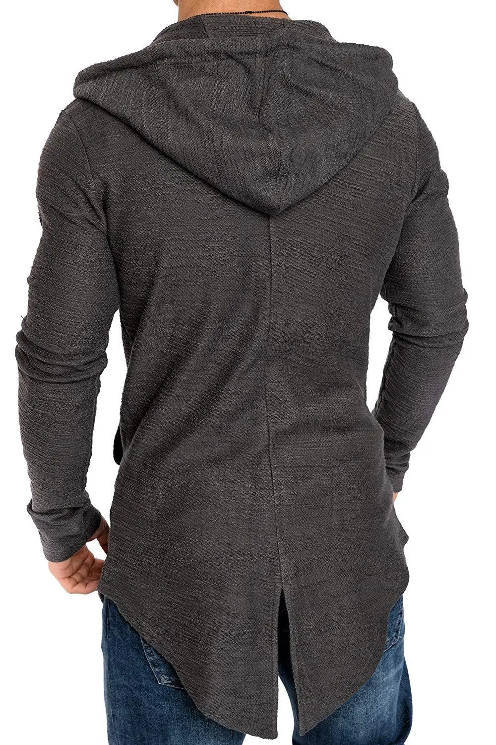 Cortaviento largo con capucha para hombre – moderno y cálido para otoño e invierno