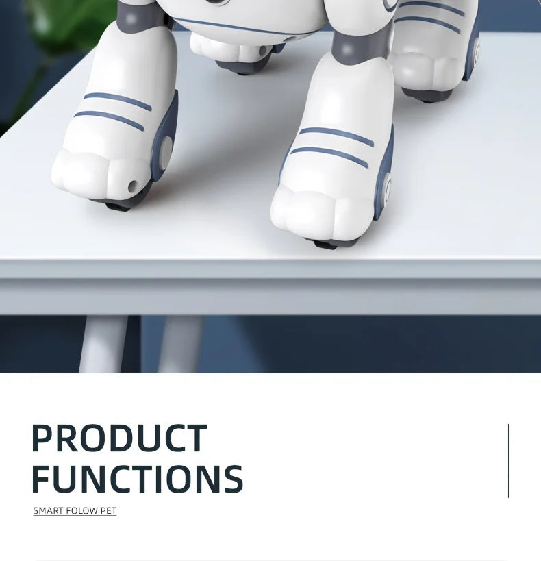 Perro Robot Inteligente con Control Remoto - Canta, Baila y Sigue - Acrobacias Smart - Música Interactiva - Cachorro Programable - Regalo para Niños