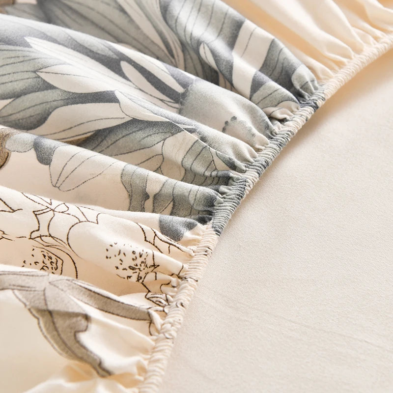 Sábana ajustable estampada – suave, elástica y estilo simple para colchón