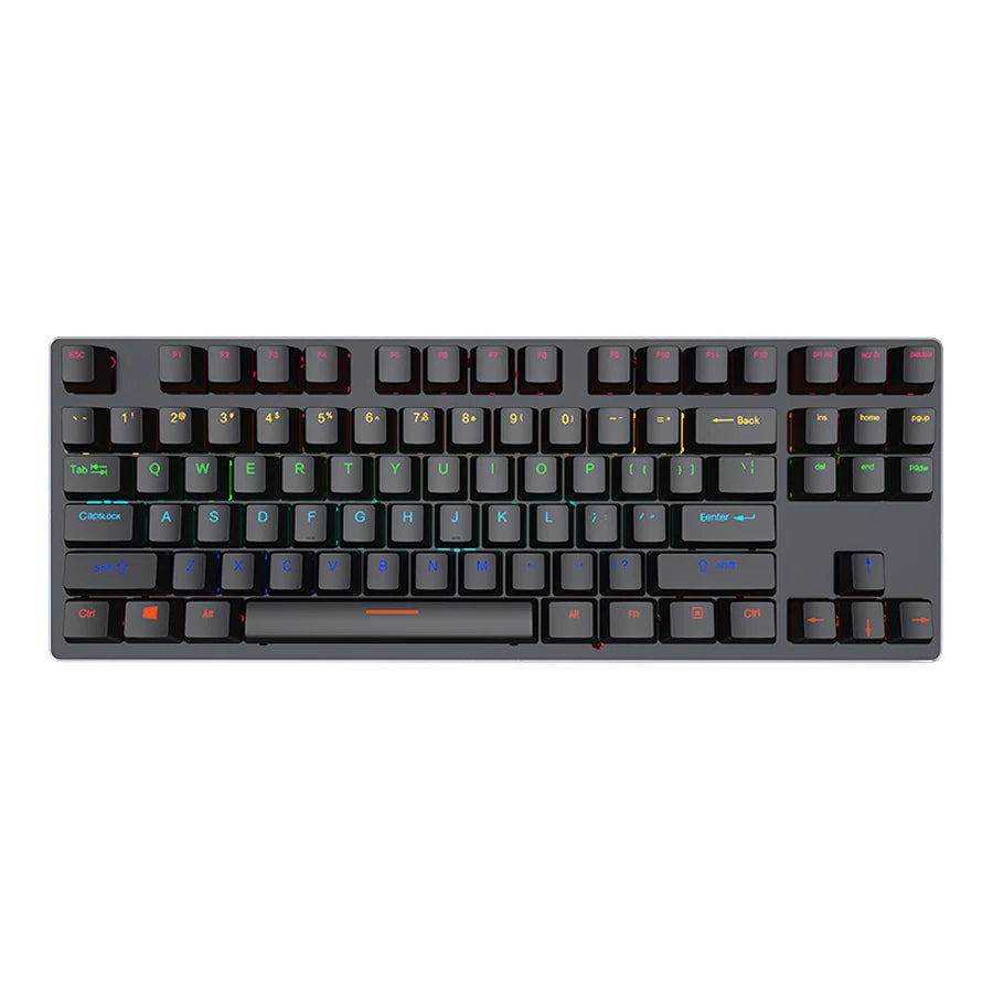 Teclado mecánico gamer retroiluminado – USB, compacto y ergonómico