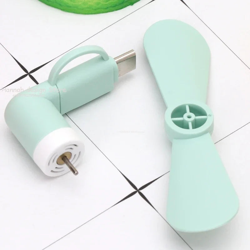 Mini Ventilador Portátil 2 en 1 Type-C y Micro USB, Enfriador de Mano para Celulares Android