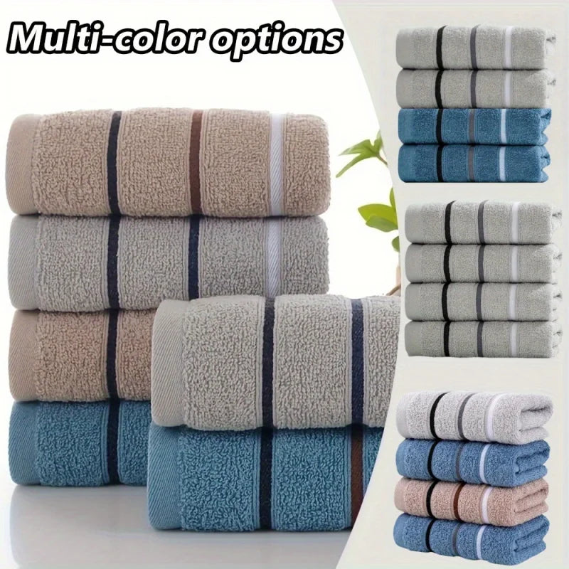 Set 4 toallas de baño – suaves, absorbentes y multicolor