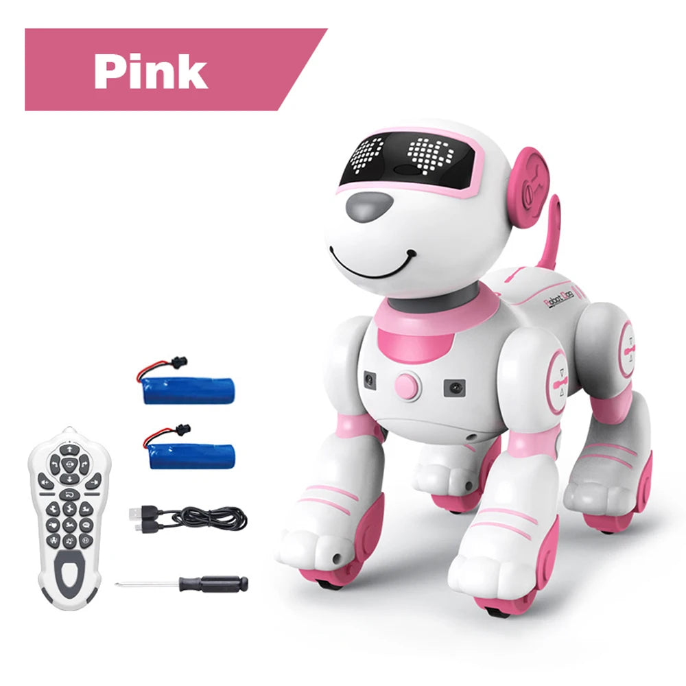Perro Robot Inteligente con Control Remoto - Acrobacias Electrónicas - Comandos de Voz - Programable - Sensor Táctil - Música y Canciones - Juguete para Niños