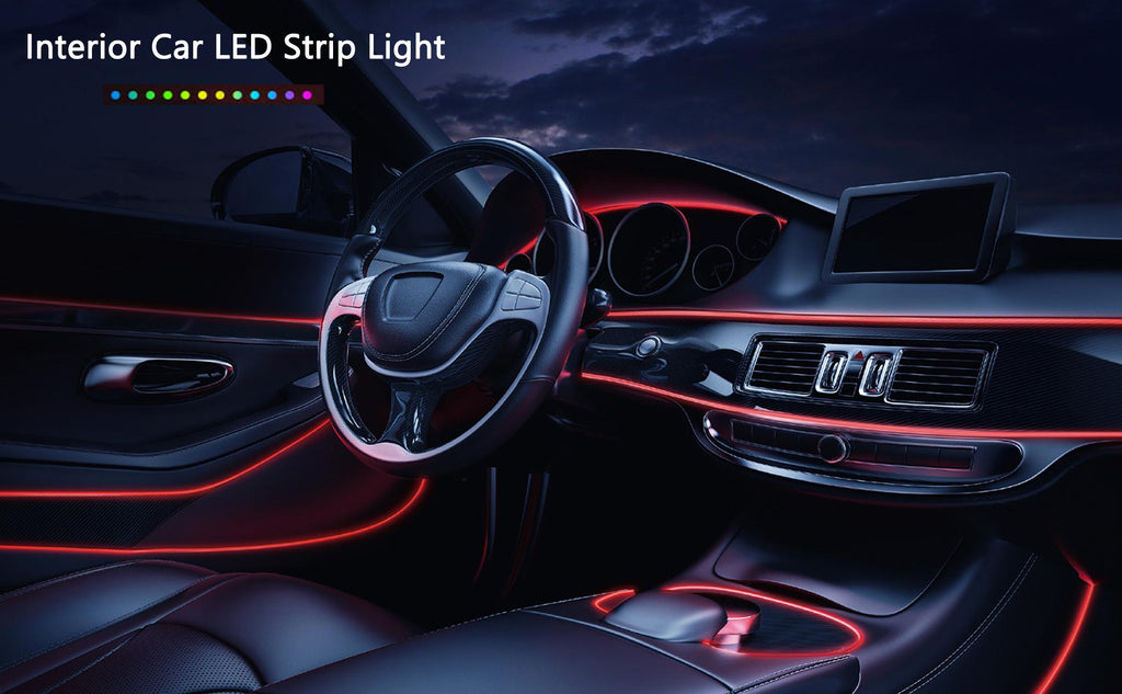 Tira LED interior para auto 5M – luz ambiental flexible y neón USB para decoración