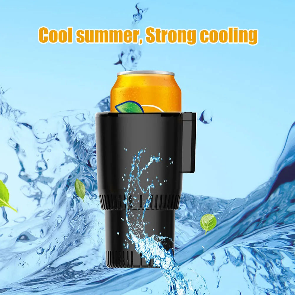 Enfriador de Bebidas para Auto DC 12V con Adaptador para Casa, Portavasos Refrigerador Eléctrico para Coche y Oficina