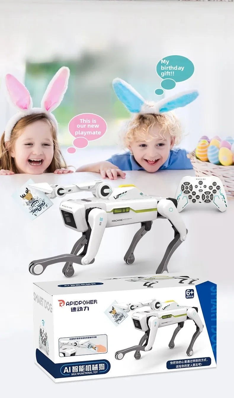 Perro Robot Teeggi Inteligente RC con Pinza - Multifunción - Perro Mecánico Educativo - Juguete Biónico Smart - Regalo