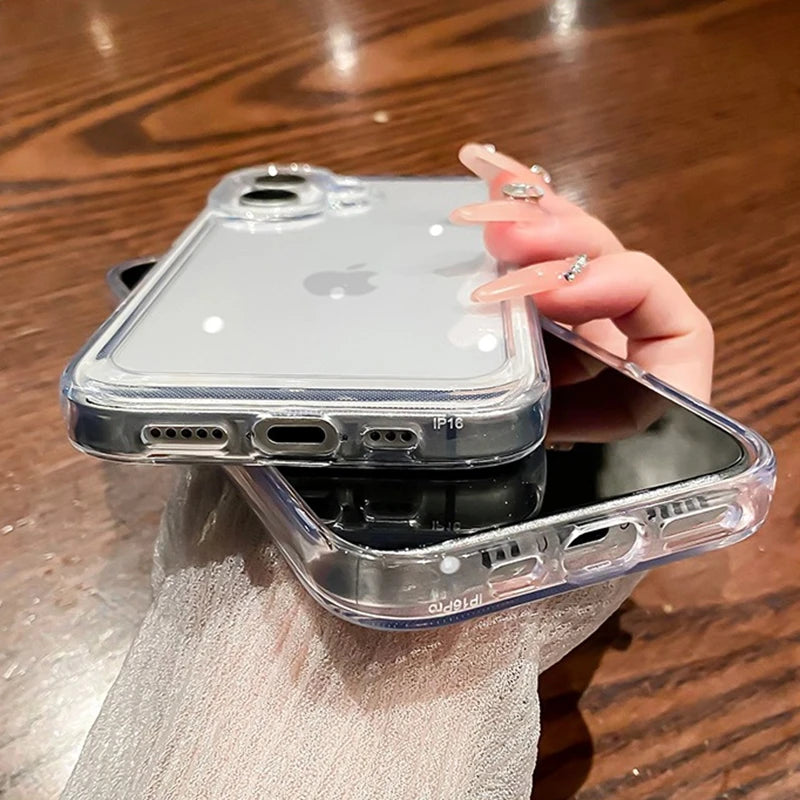 Funda transparente de lujo para iPhone – protección con airbag y diseño ultradelgado