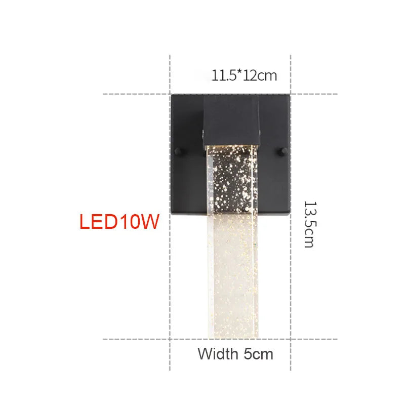 Lámpara LED de pared exterior IISINUO – aluminio con cristal, IP65 y resistente al agua