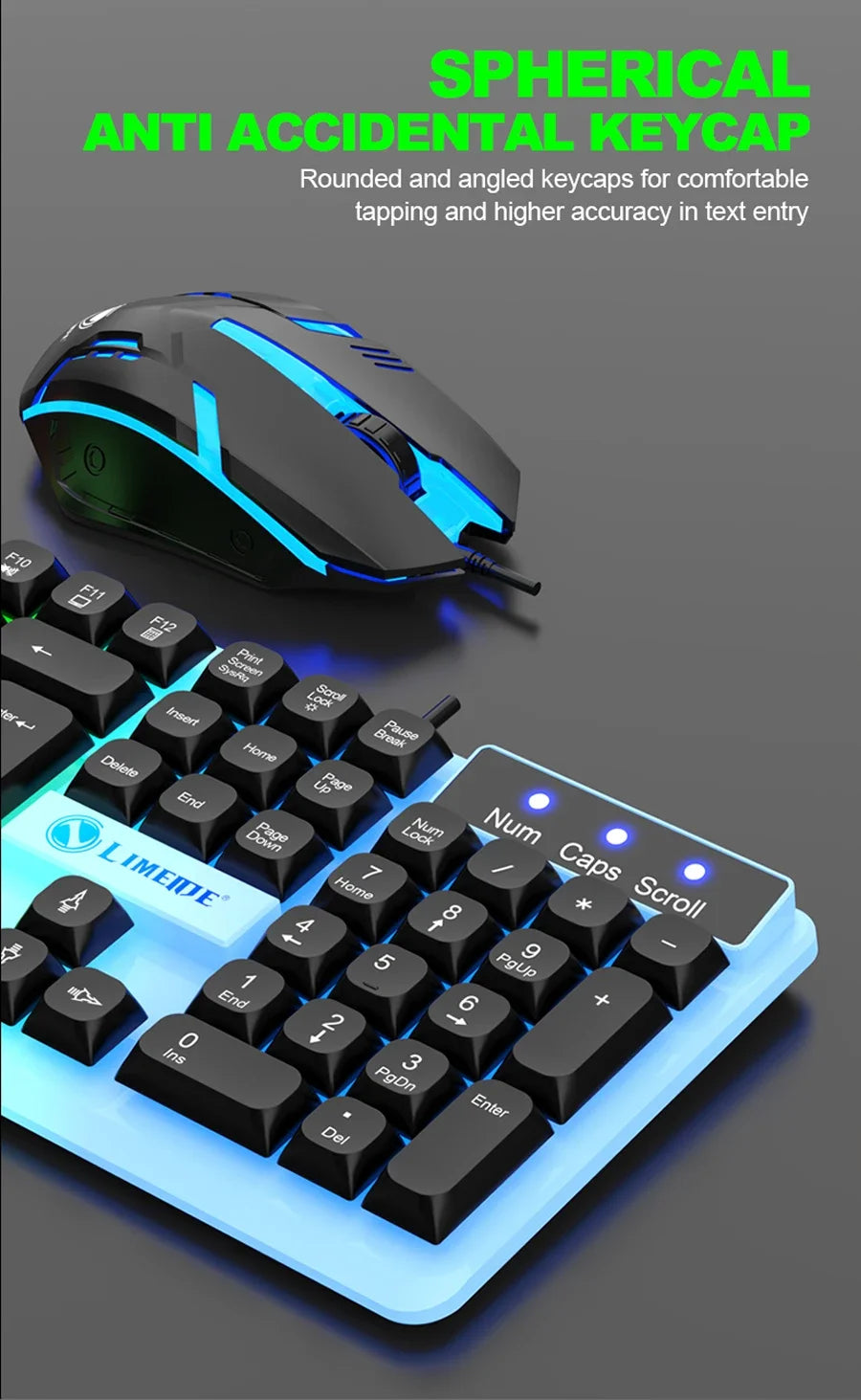 Combo gaming GTX350 – teclado y mouse USB con retroiluminación LED