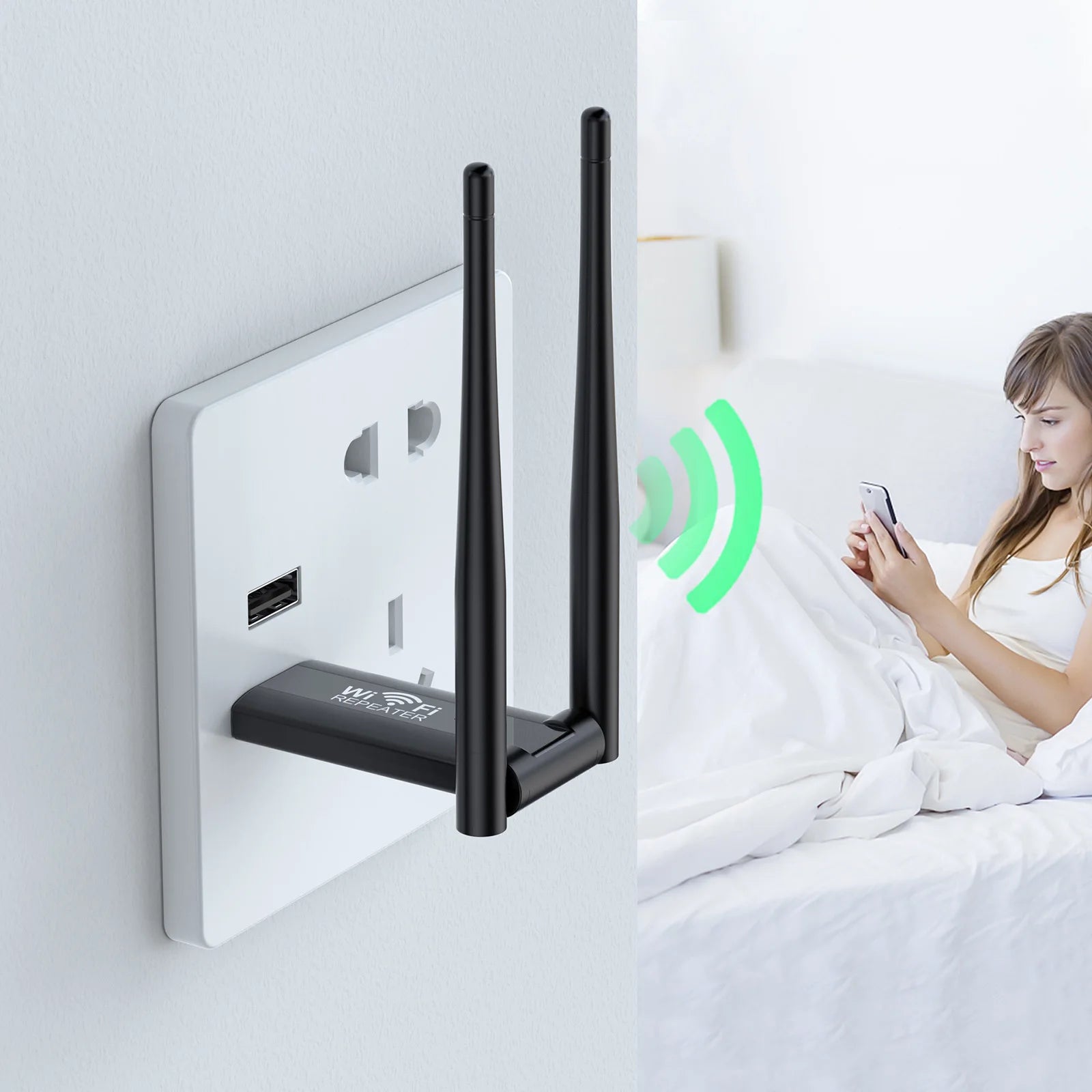 Extensor WiFi USB 2.4G – repetidor inalámbrico 300Mbps y amplificador de señal