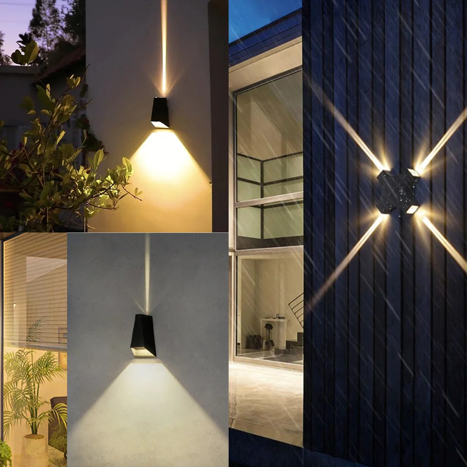 Lámpara LED de pared exterior – IP66 impermeable, 4W-6W para jardín y porche