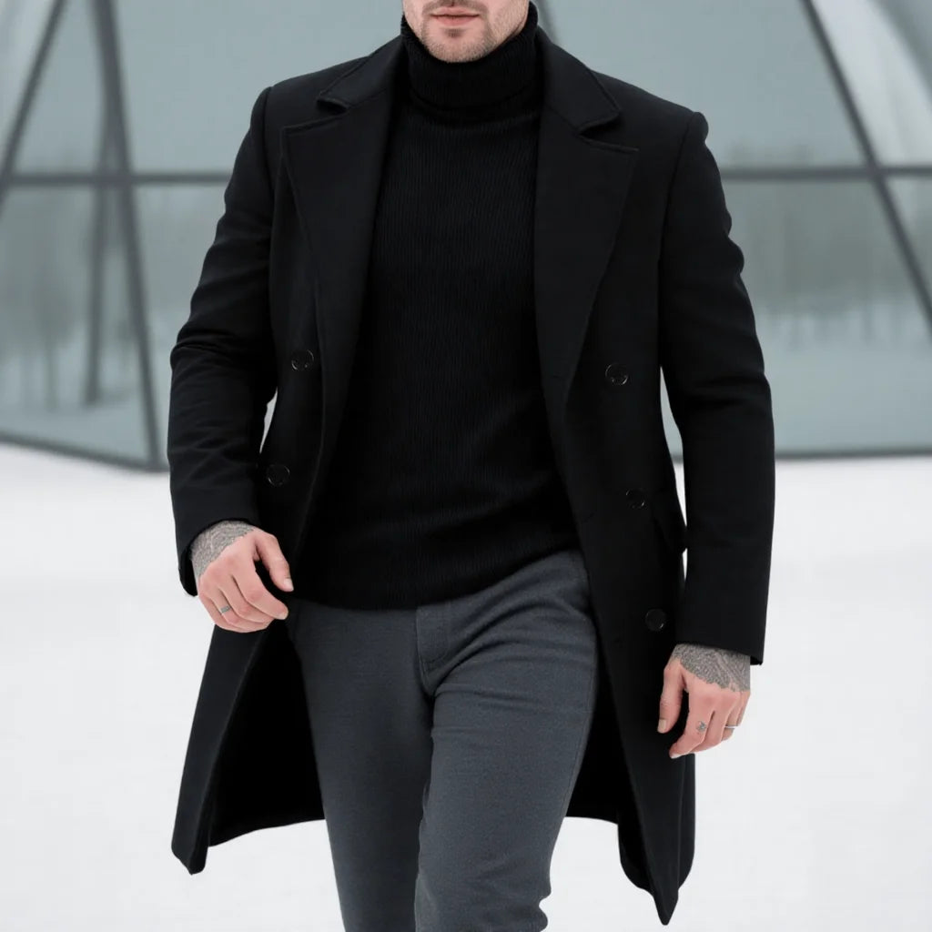 Abrigo de lana doble botonadura – elegante y cálido